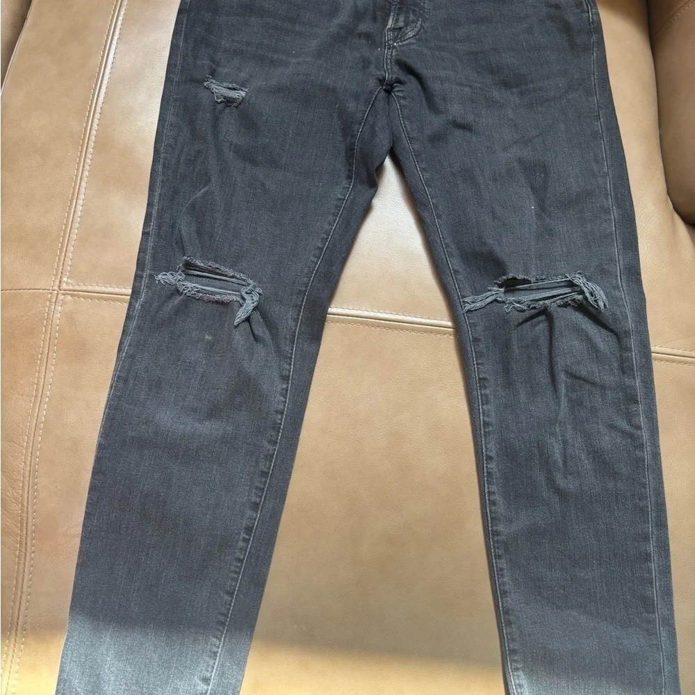 Distressed Abercrombie Black Skinny Jeans